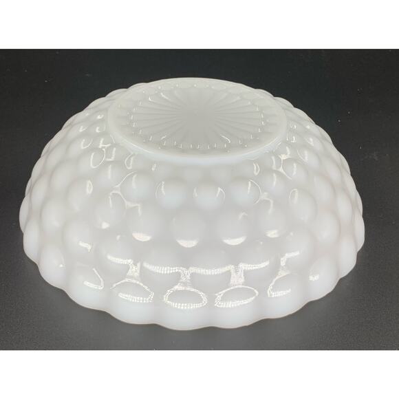 Anchor Hocking Milk Glass Bubble Bowl Pattern White Serving 3 Cup Vintage - Picture 4 of 7